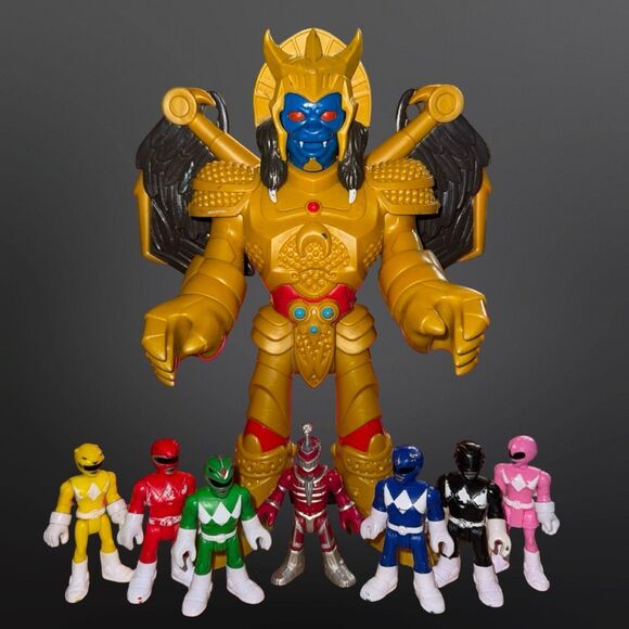 Imaginext Goldar Pink Blue Yellow Black Green Red Lord Zedd Power Ranger Figures - Picture 4 of 10